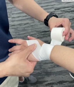 Wrist support taping for repetitive strain injury